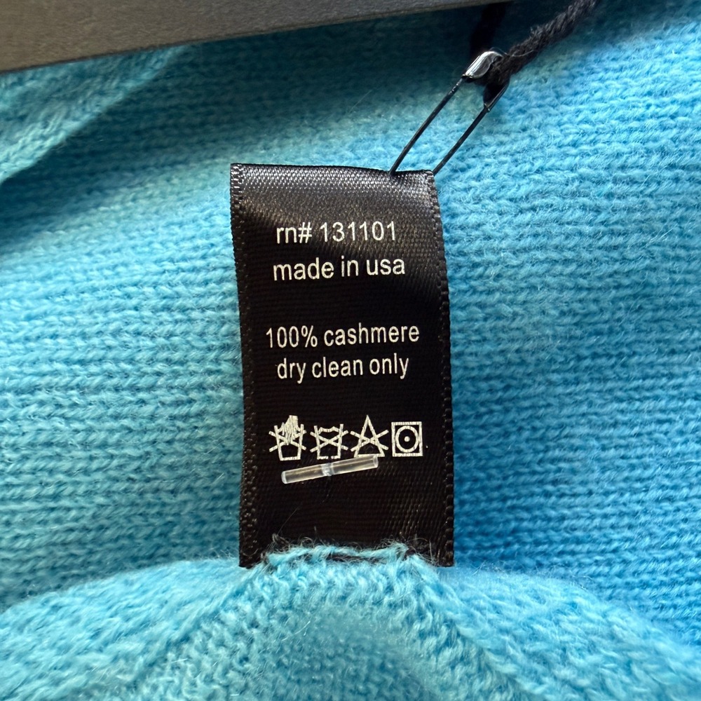 Beryll Womens Cashmere Wrap Scarf Turquoise Fringed Trim Shawl Knit New - Picture 4 of 9